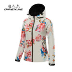 lady prints soft shell jacket woman autumn winter outdoor