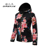 lady prints soft shell jacket woman autumn winter outdoor