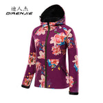 lady prints soft shell jacket woman autumn winter outdoor