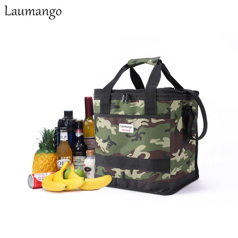 Laumango Cooler Bag Folding Insulation Camouflage Large Meal