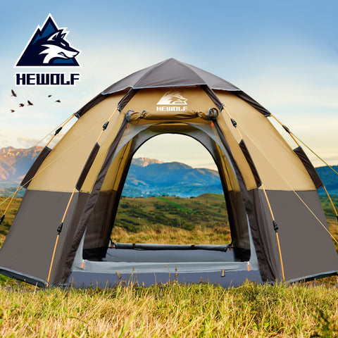 hewolf pop up tent Hewolf New Outdoors 3-4 People Automatic Family Tent Big Space – uniroshop