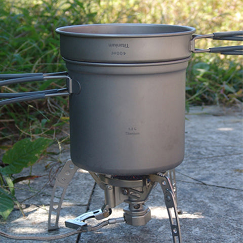 Keith Titanium Pots Set Camping Cookware Caldron & Frying Pan